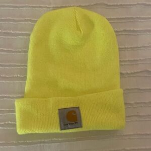 Neon yellow carhartt beanie